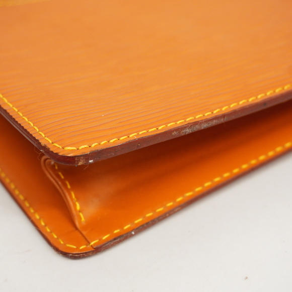 [3yb1262] Auth Louis Vuitton Clutch Bag Epi Pochette Homme M52528 Zipang Gold - Picture 11 of 13